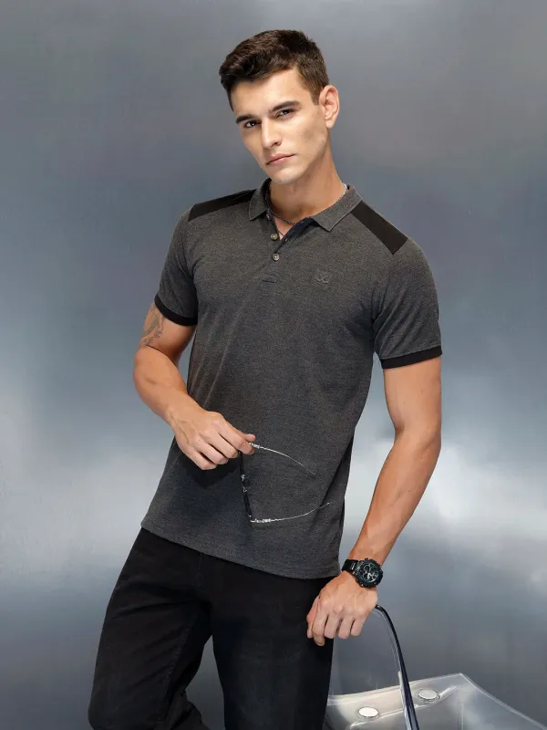 Men's Casual Regualr Fit Polo T-Shirt | Dark Grey made by Wrogn