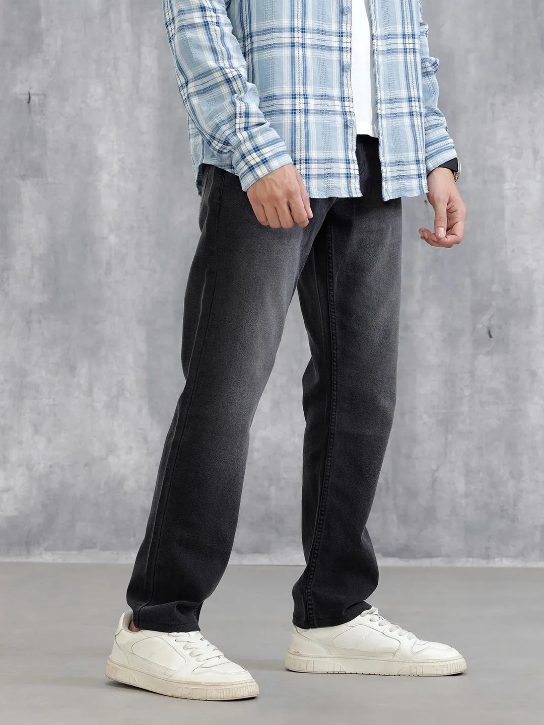 Mid Washed Relaxed Fit Jeans | Grey sold by Wrogn product image thumbnail 4