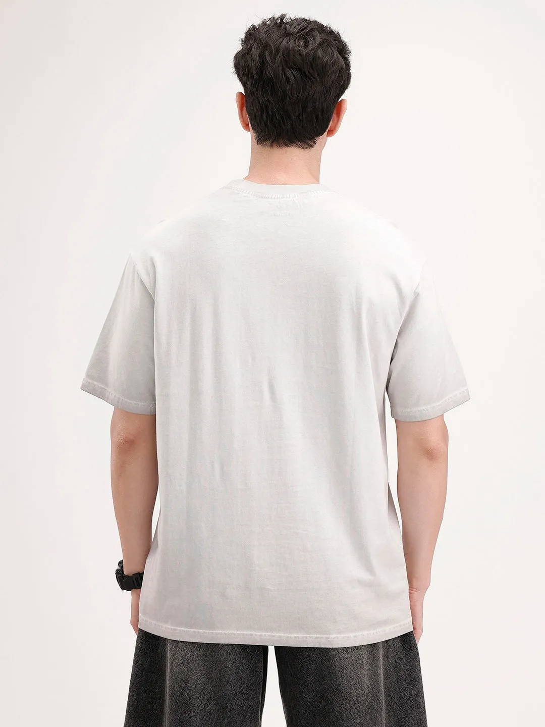 Oversized Front Printed T-Shirt | Grey sold by Wrogn product image thumbnail 3