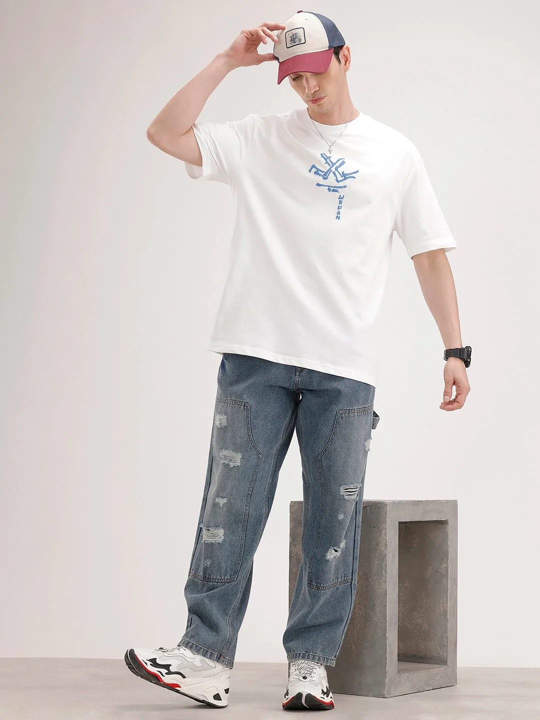 Oversized Back Printed T-Shirt | Off White sold by Wrogn product image thumbnail 2