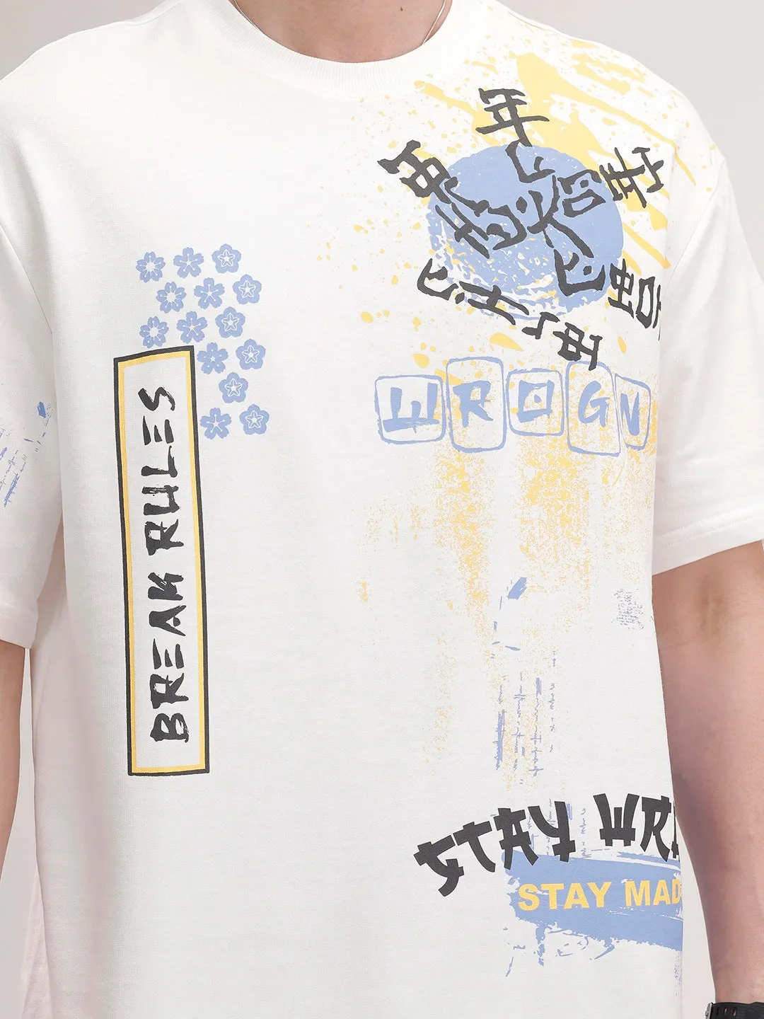 Oversized Placement Printed T-Shirt | Off White sold by Wrogn product image thumbnail 5