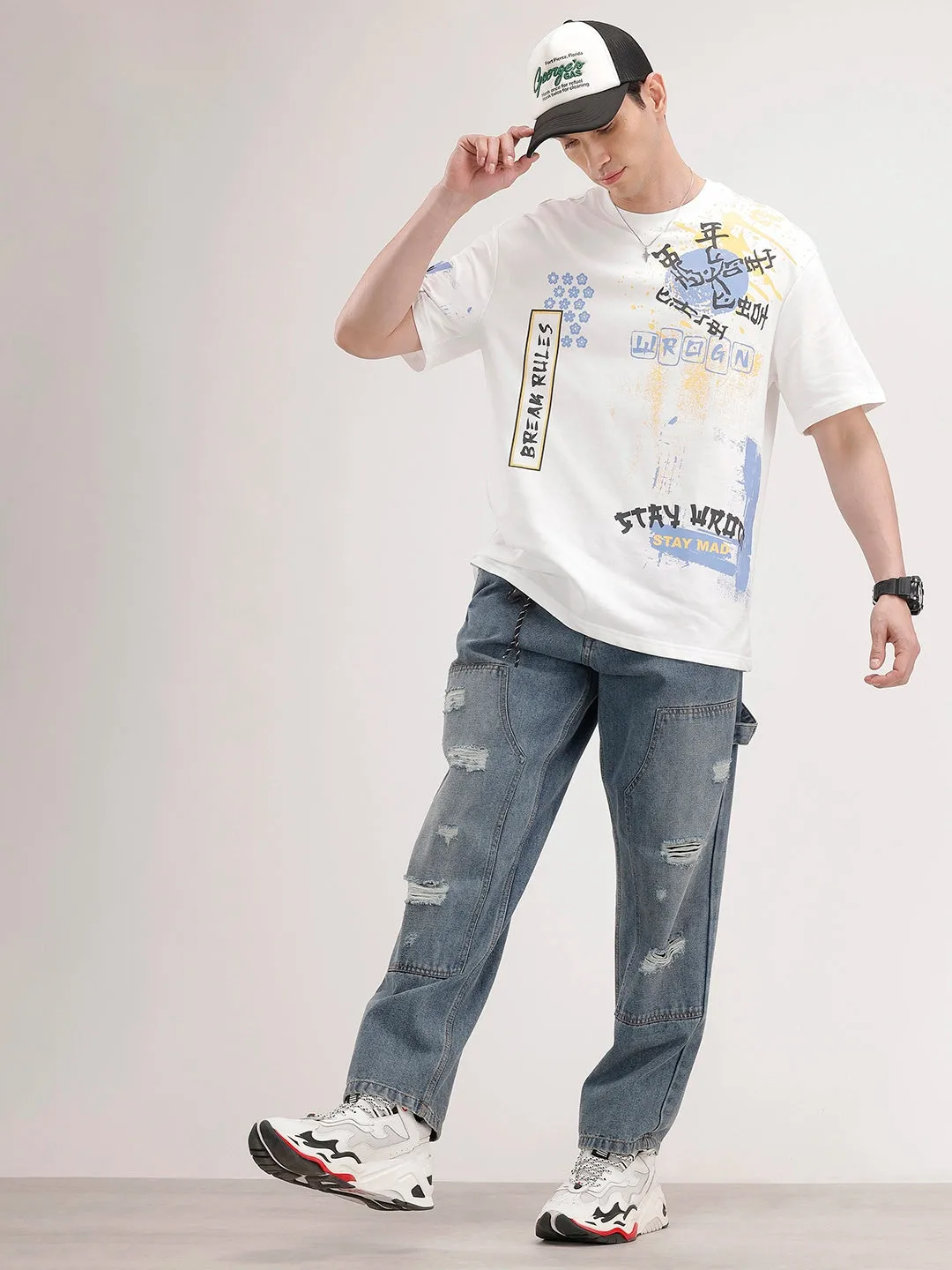 Oversized Placement Printed T-Shirt | Off White sold by Wrogn product image thumbnail 2