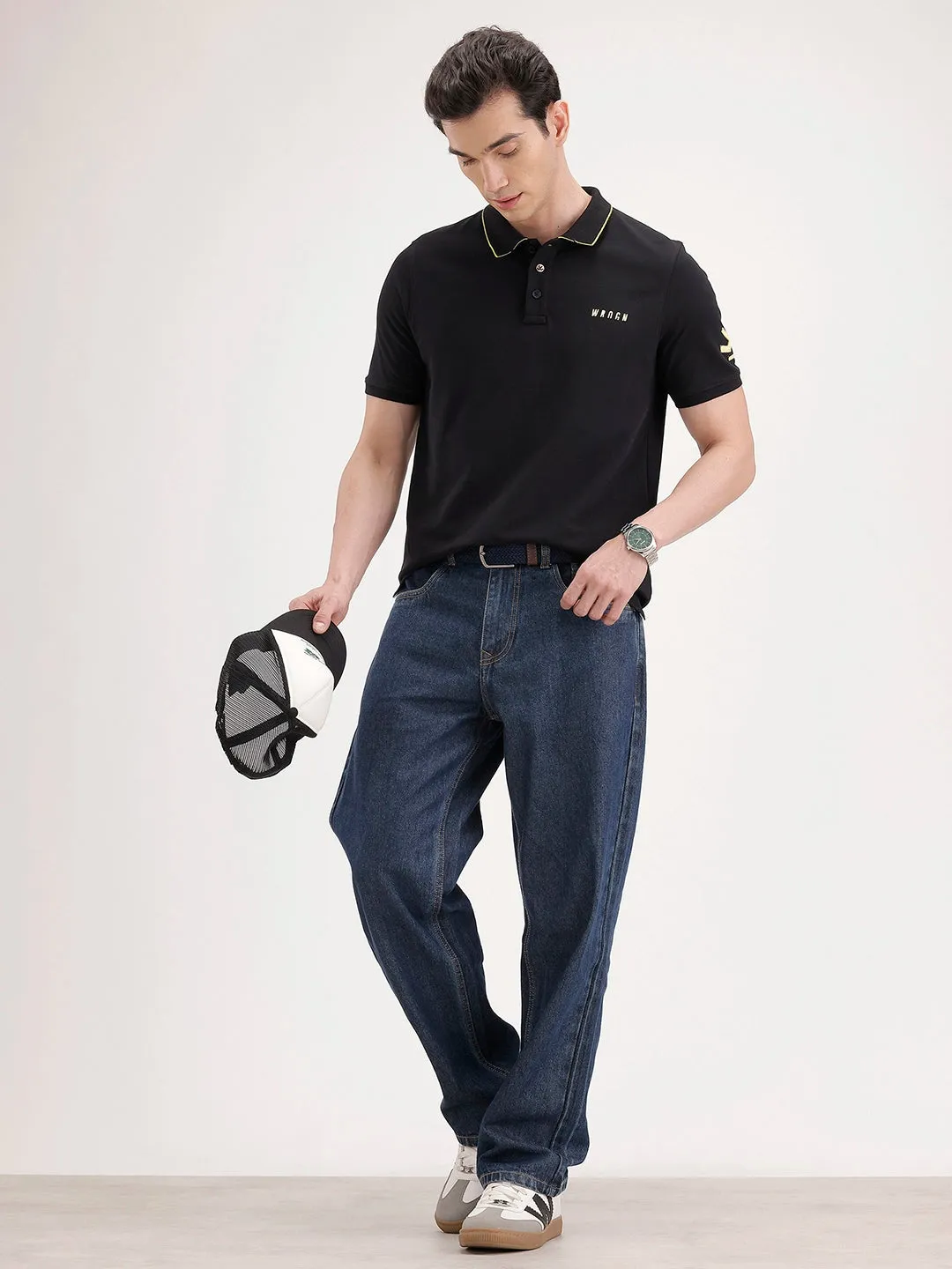 Slim Fit Tipping Collar Polo T-Shirt | Black sold by Wrogn product image thumbnail 2