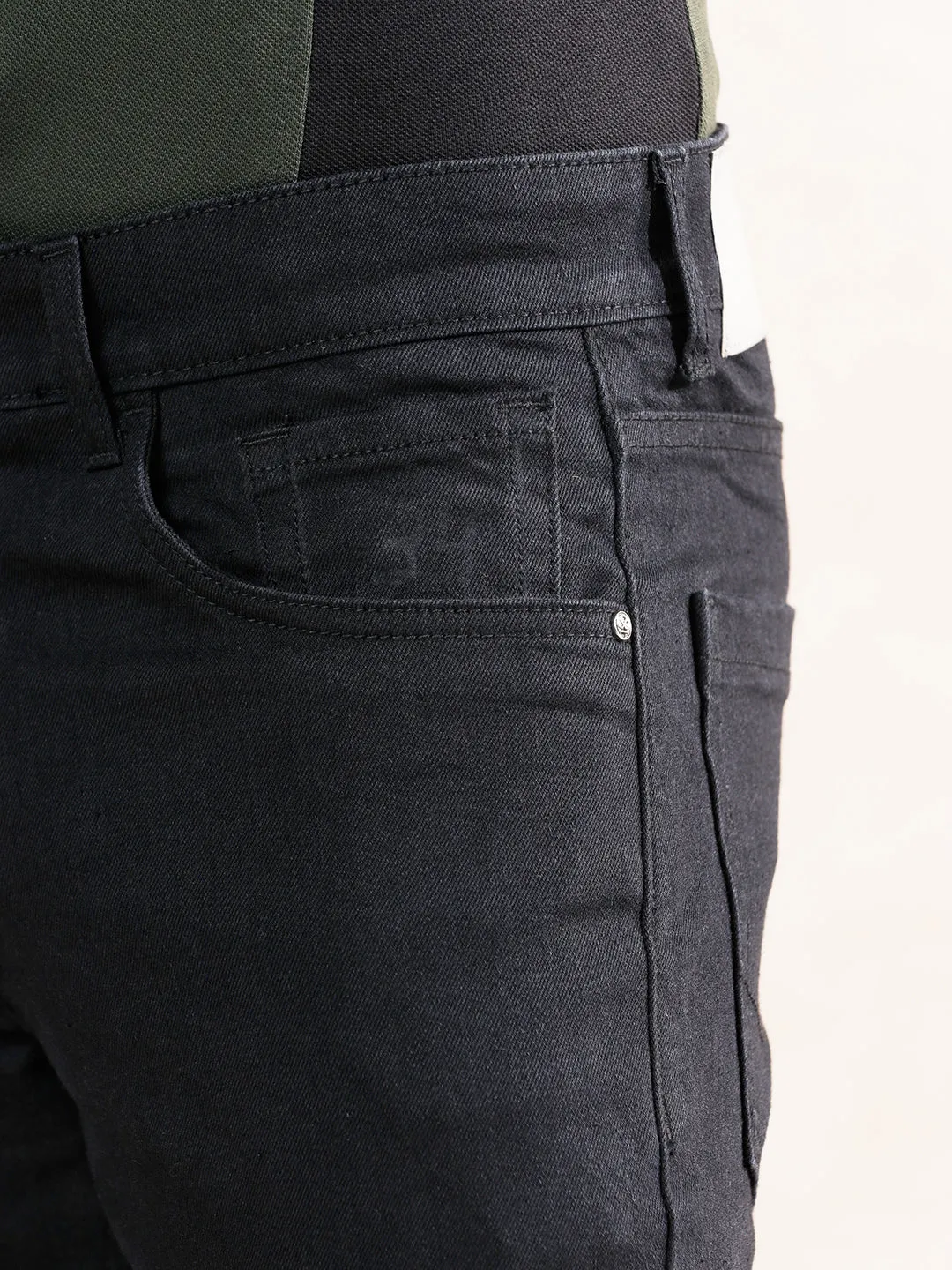 Solid Slim Fit Jeans | Black sold by Wrogn product image thumbnail 5