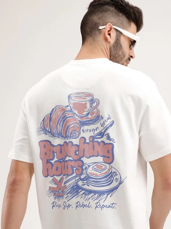 Oversized Back Printed T-Shirt | Off White sold by Wrogn