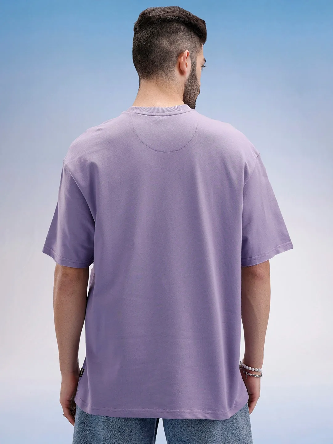 Oversized Front Printed T-Shirt | Purple sold by Wrogn product image thumbnail 3