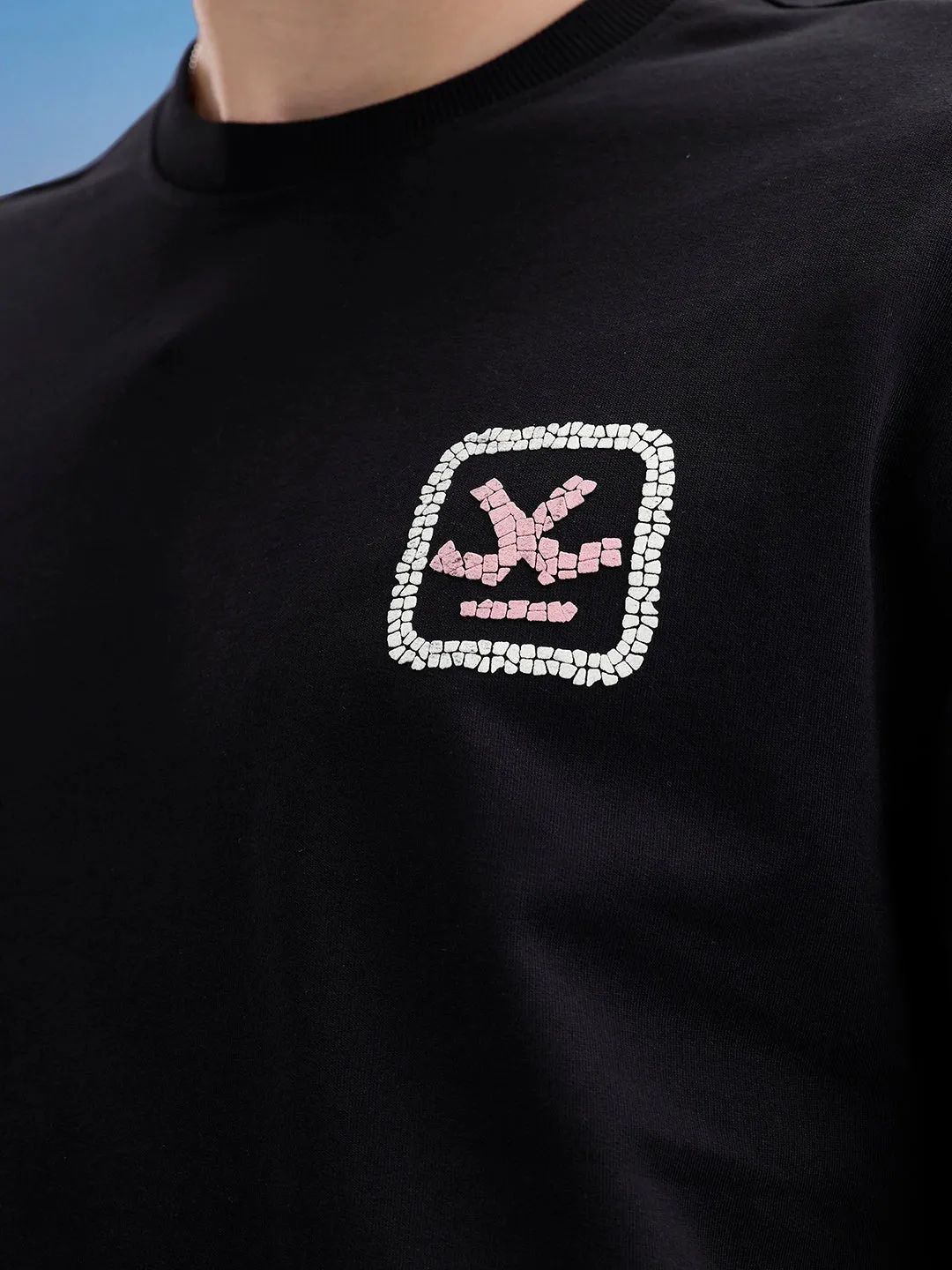 Oversized Fit Puffer Back Printed T-Shirt | Black sold by Wrogn product image thumbnail 5