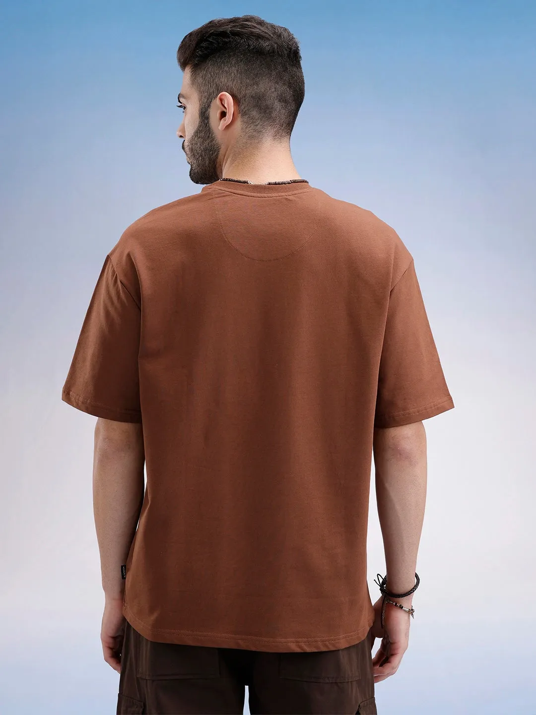 Oversized Fit Puffer Printed T-Shirt | Brown sold by Wrogn product image thumbnail 3