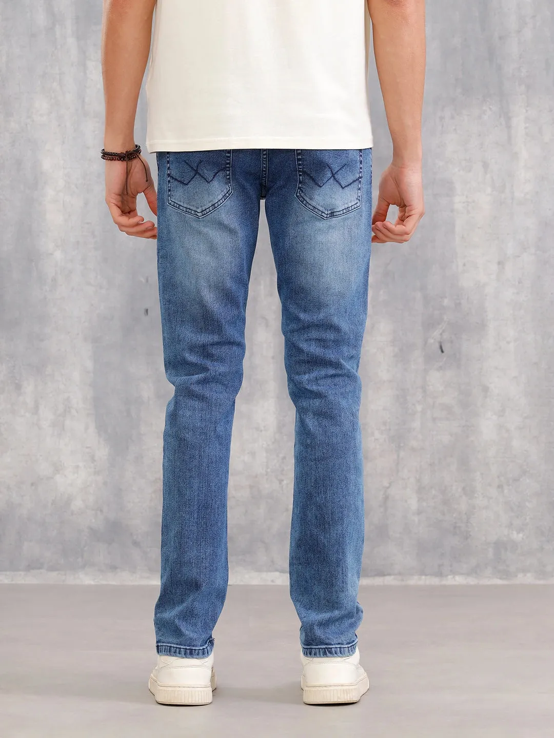 Slim Fit Mid Washed Jeans I Mid Blue sold by Wrogn product image thumbnail 3