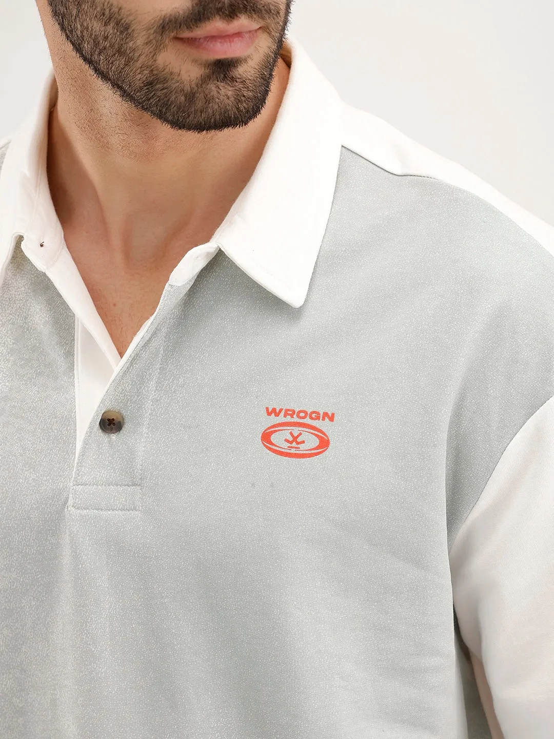 Panel Printed Polo T-Shirt | Off White sold by Wrogn product image thumbnail 5