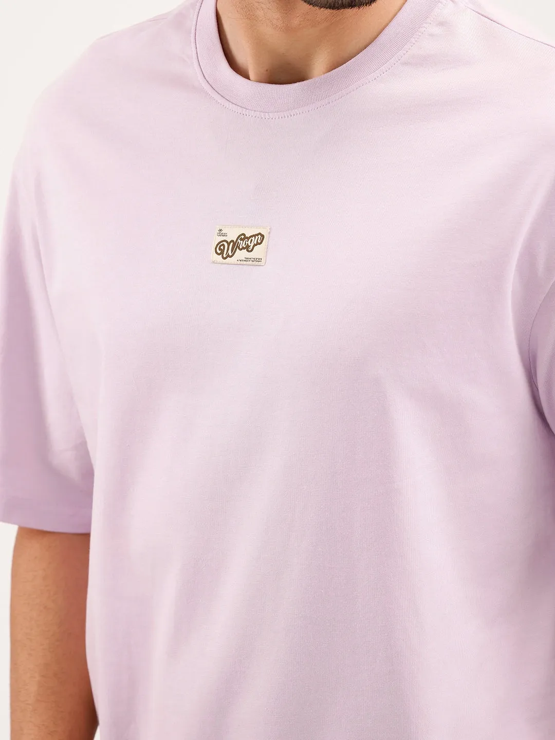 Oversized Fit Patch Detailed T-Shirt | Purple sold by Wrogn product image thumbnail 5
