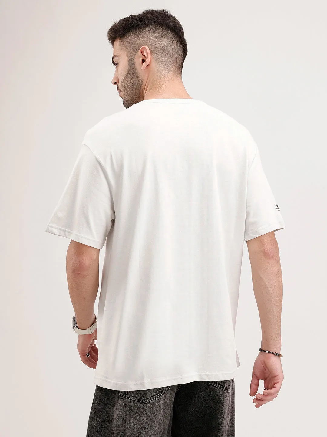 Oversized Embroidered Patch Pocket | White sold by Wrogn product image thumbnail 3