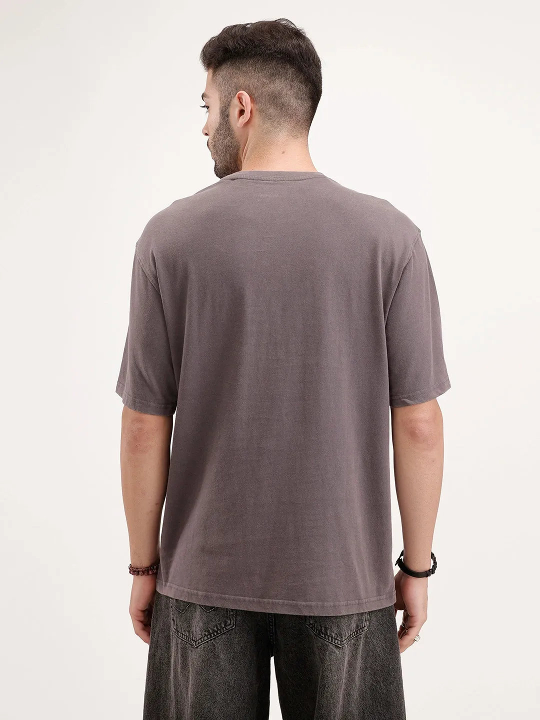 Oversized Cut & Sew T-Shirt | Dark Grey sold by Wrogn product image thumbnail 3