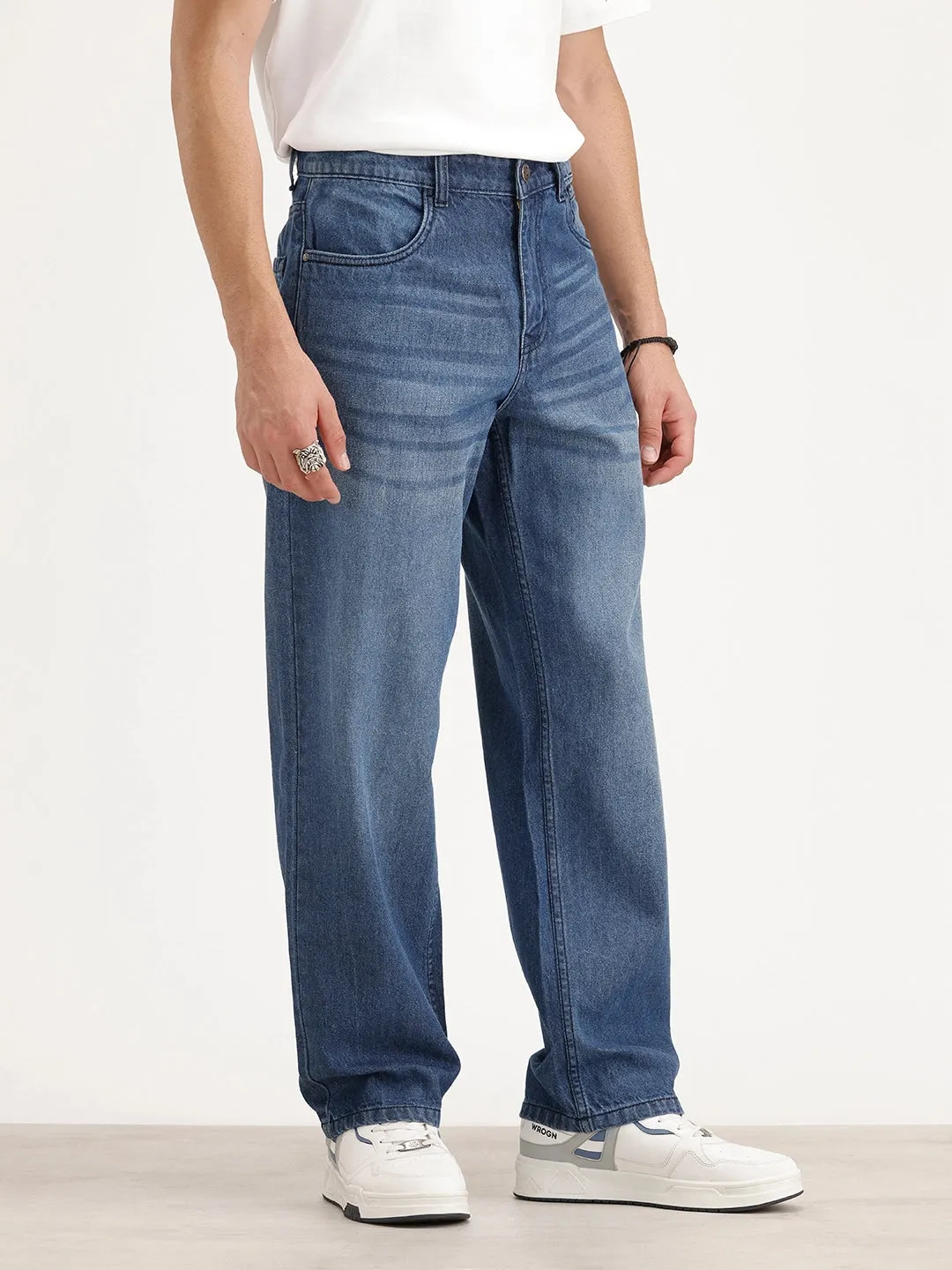 Loose Fit Denim Jeans | Light Blue sold by Wrogn product image thumbnail 4