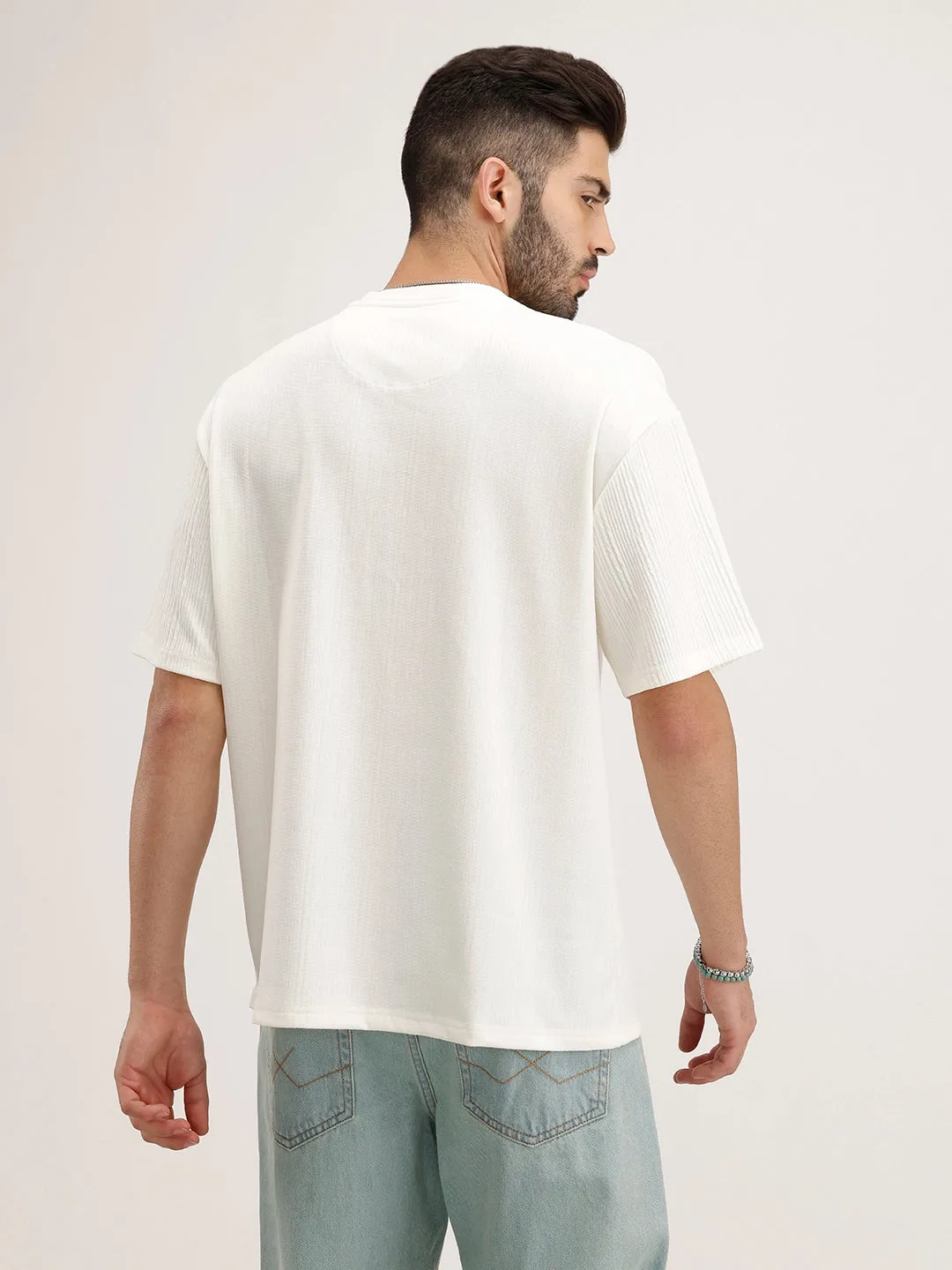Oversized Cut & Sew T-Shirt | White sold by Wrogn product image thumbnail 3
