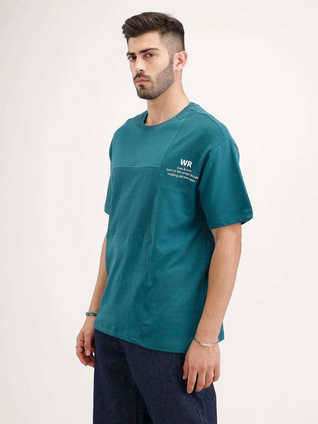 Oversized Cut & Sew T-Shirt | Green sold by Wrogn product image thumbnail 4