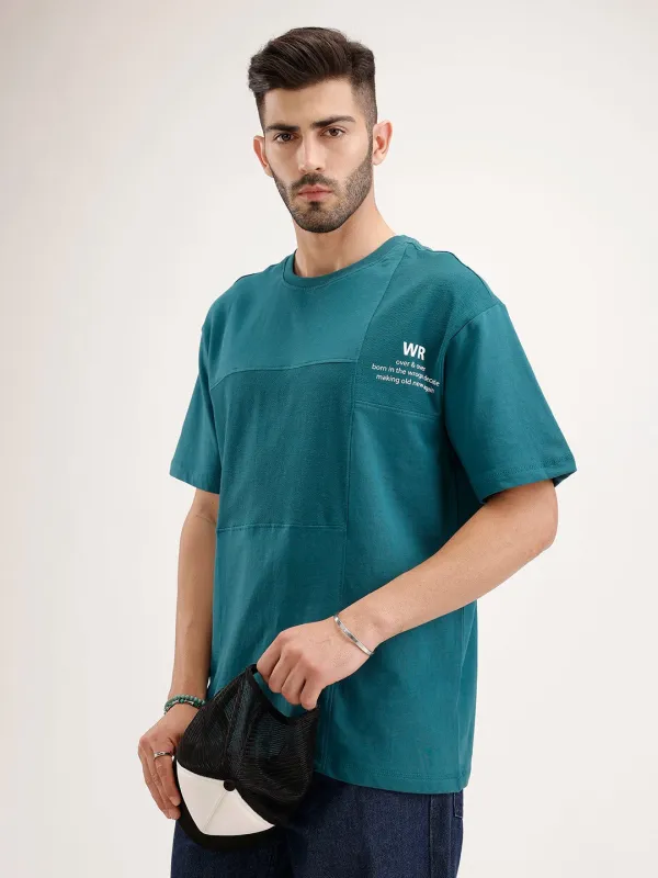 Oversized Cut & Sew T-Shirt | Green made by Wrogn