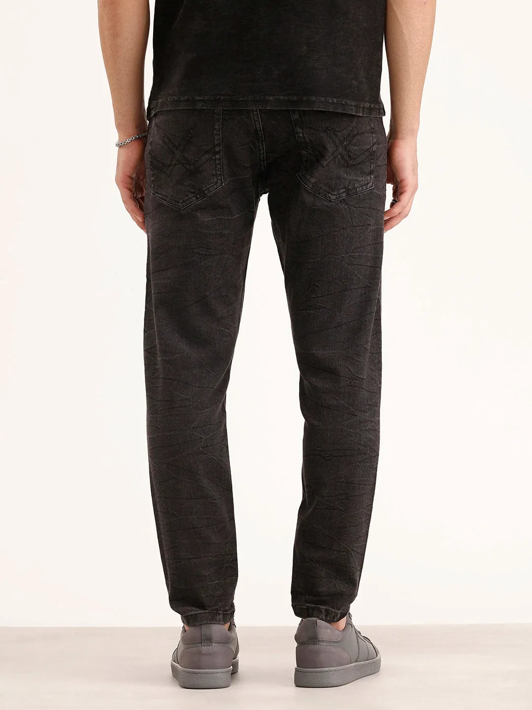 Washed Skinny Crop Denim Jeans | Grey sold by Wrogn product image thumbnail 3