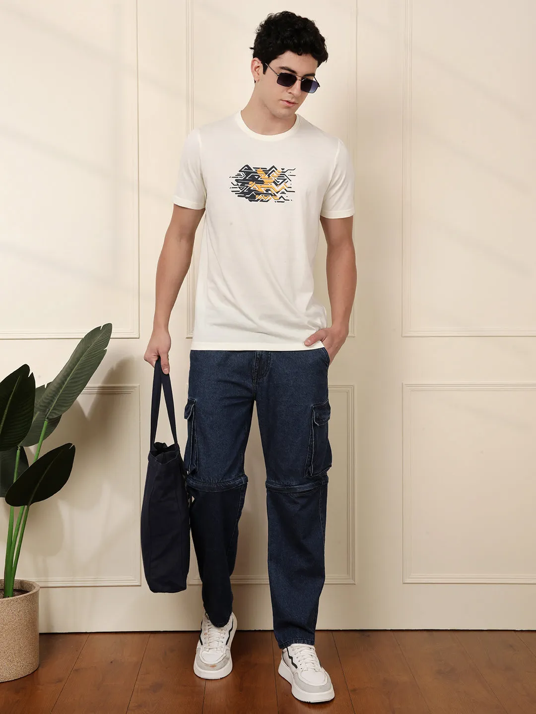Wrogn Glitch Printed White T-Shirt sold by Wrogn product image thumbnail 2