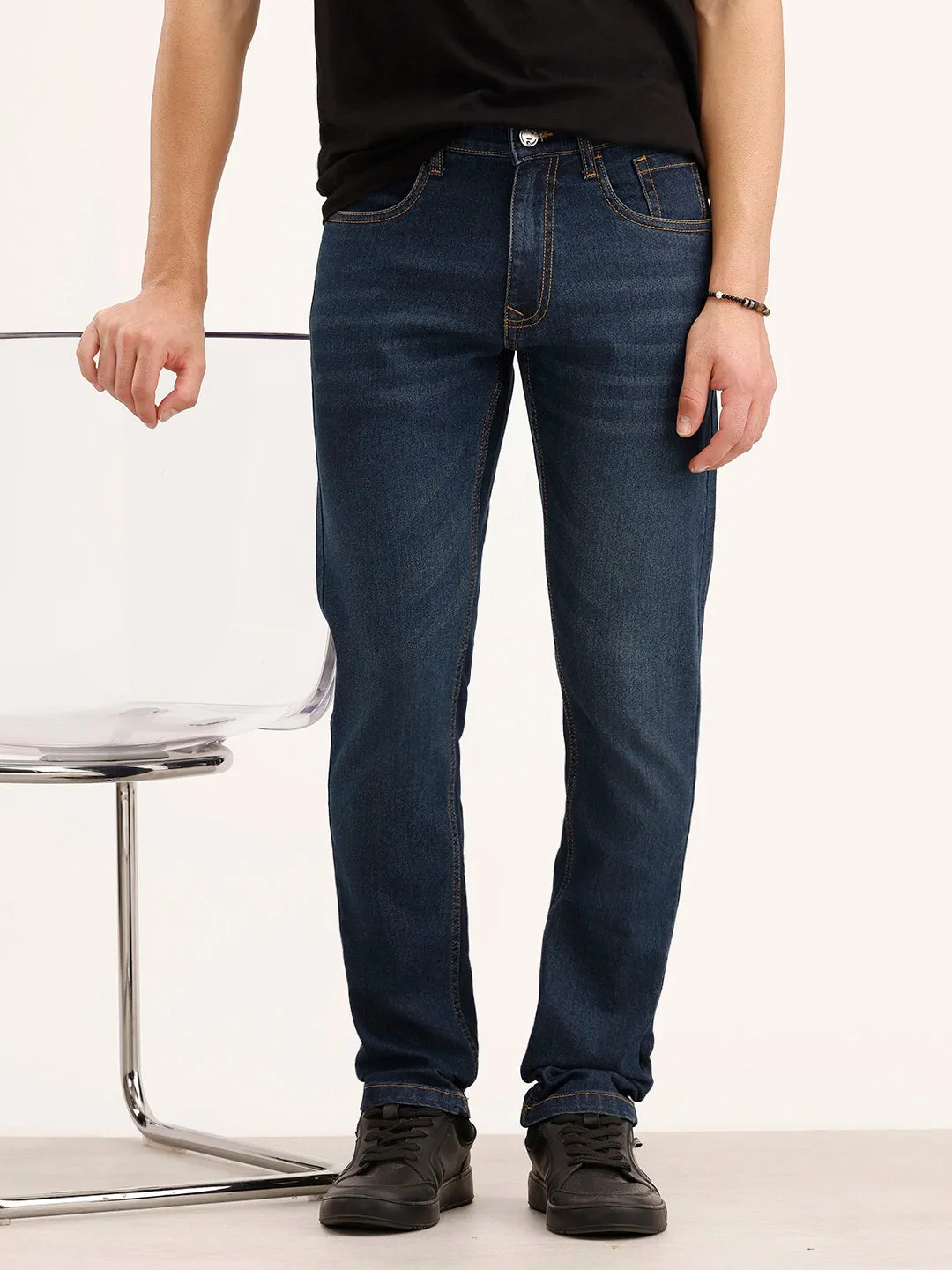 Slim Fit Denim Jeans | Dark Blue sold by Wrogn