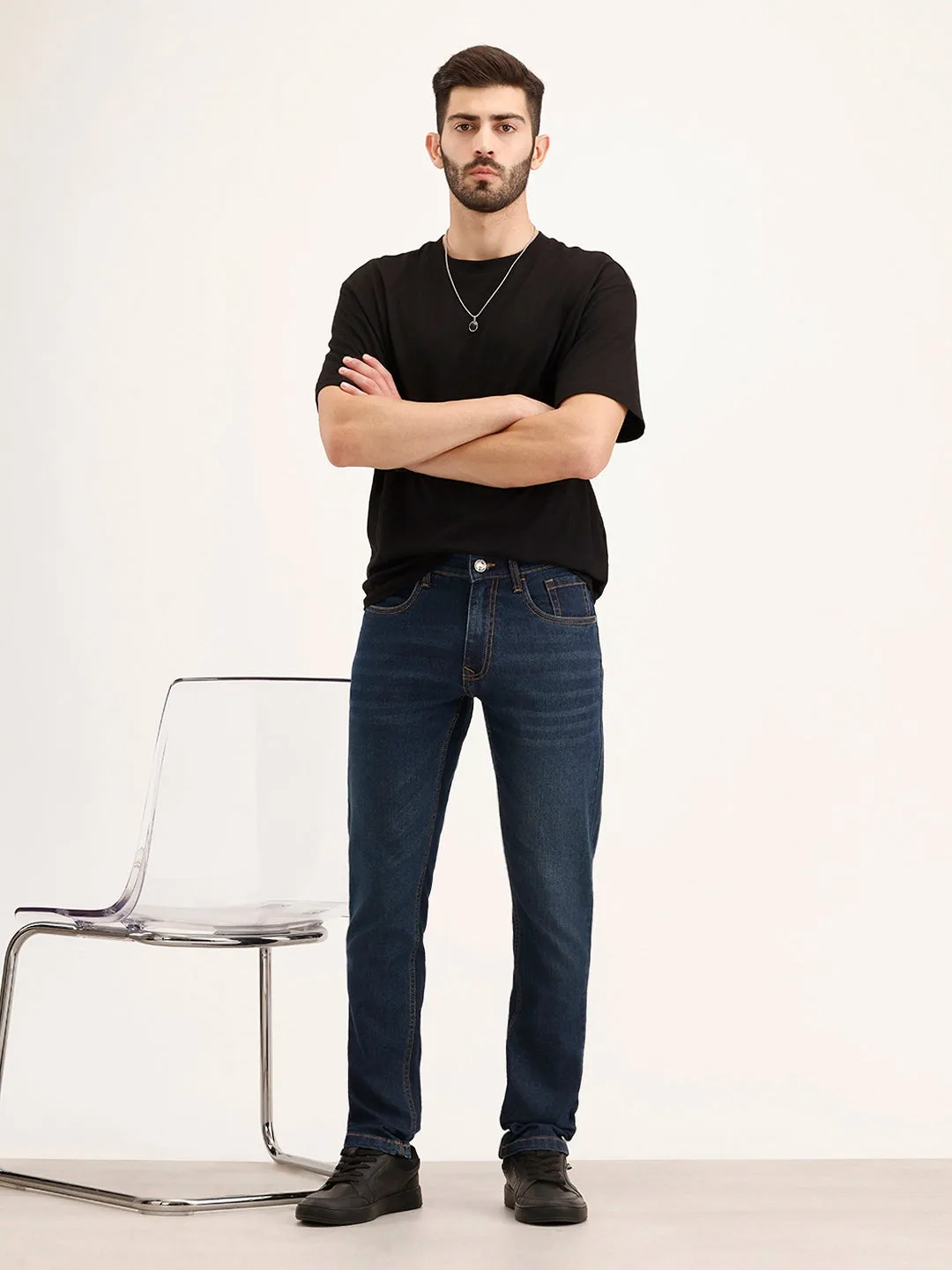 Slim Fit Denim Jeans | Dark Blue sold by Wrogn product image thumbnail 2