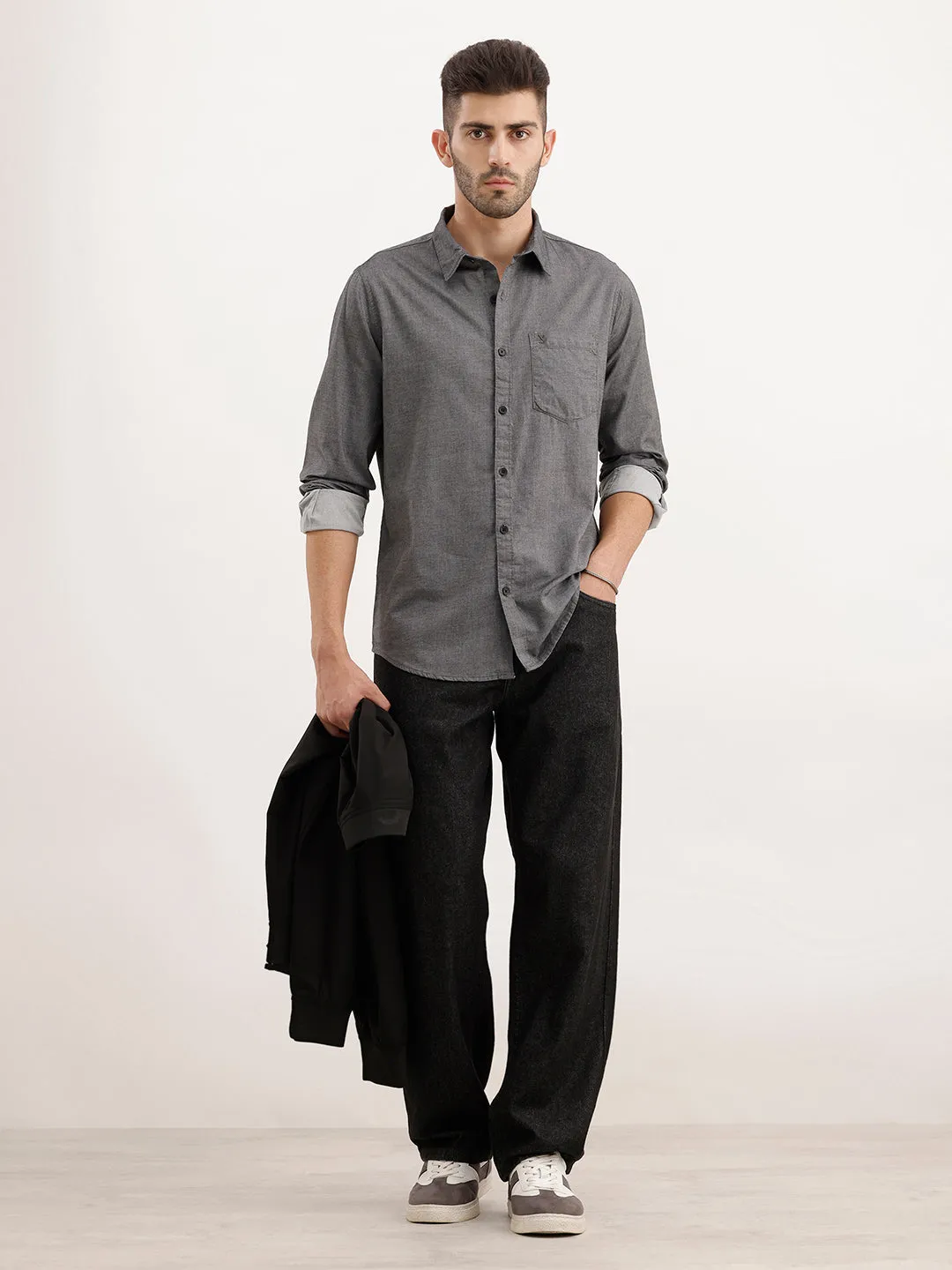 Classic Regular Fit Shirt | Black sold by Wrogn product image thumbnail 2