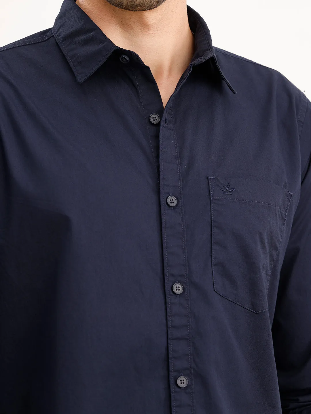 Classic Regular Fit Shirt | Navy Blue sold by Wrogn product image thumbnail 5