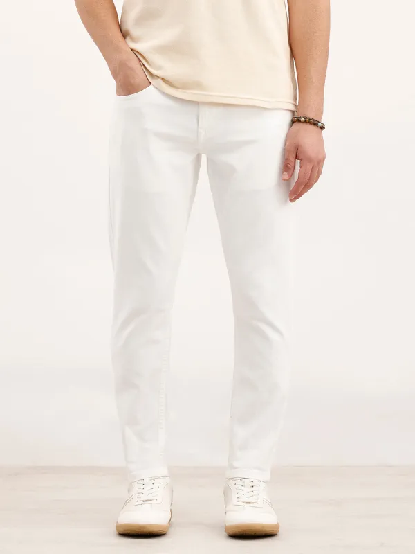 Skinny Cropped Denim Jeans | White made by Wrogn