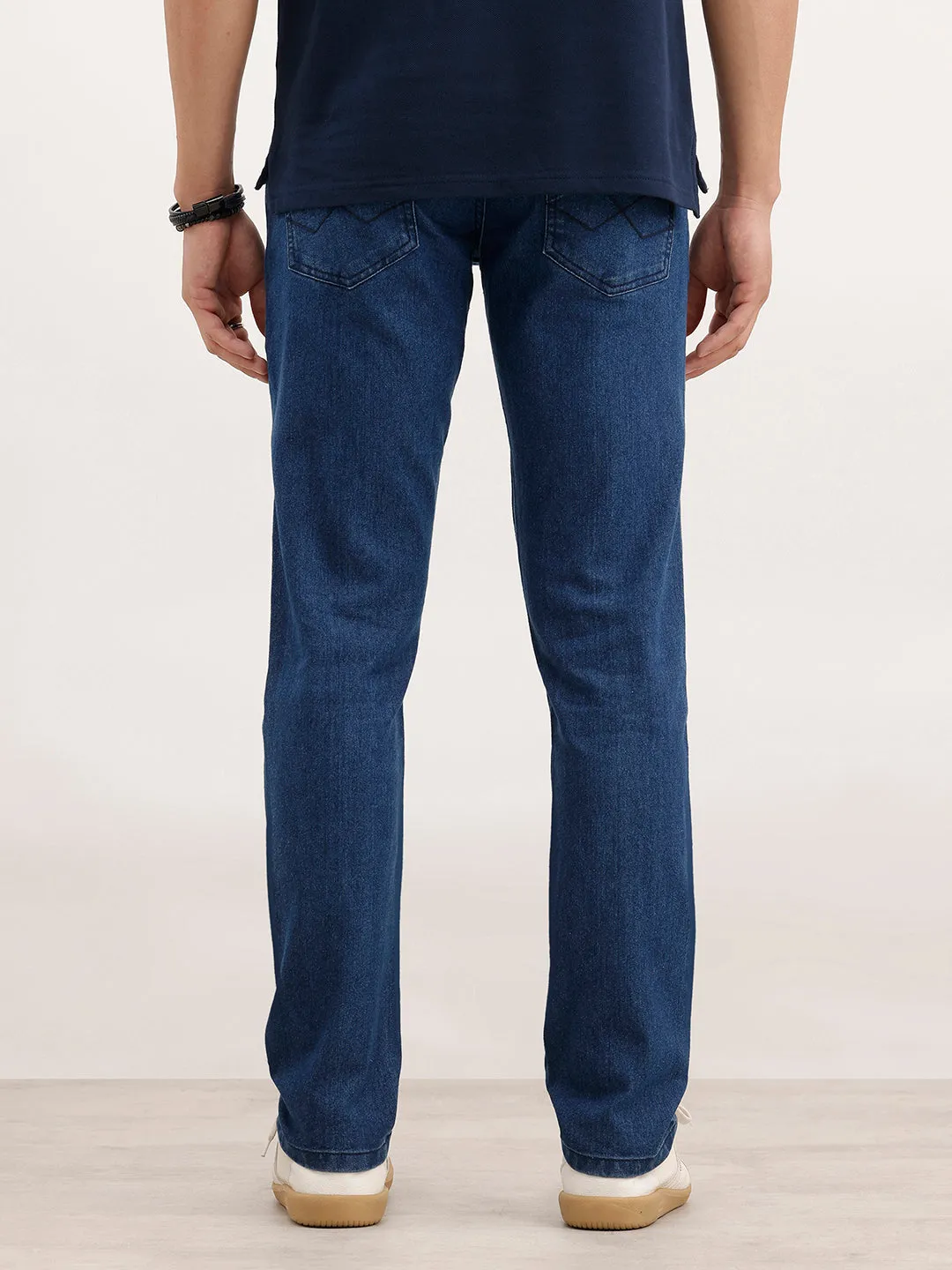 Slim Fit Solid Denim Jeans | Blue sold by Wrogn product image thumbnail 3