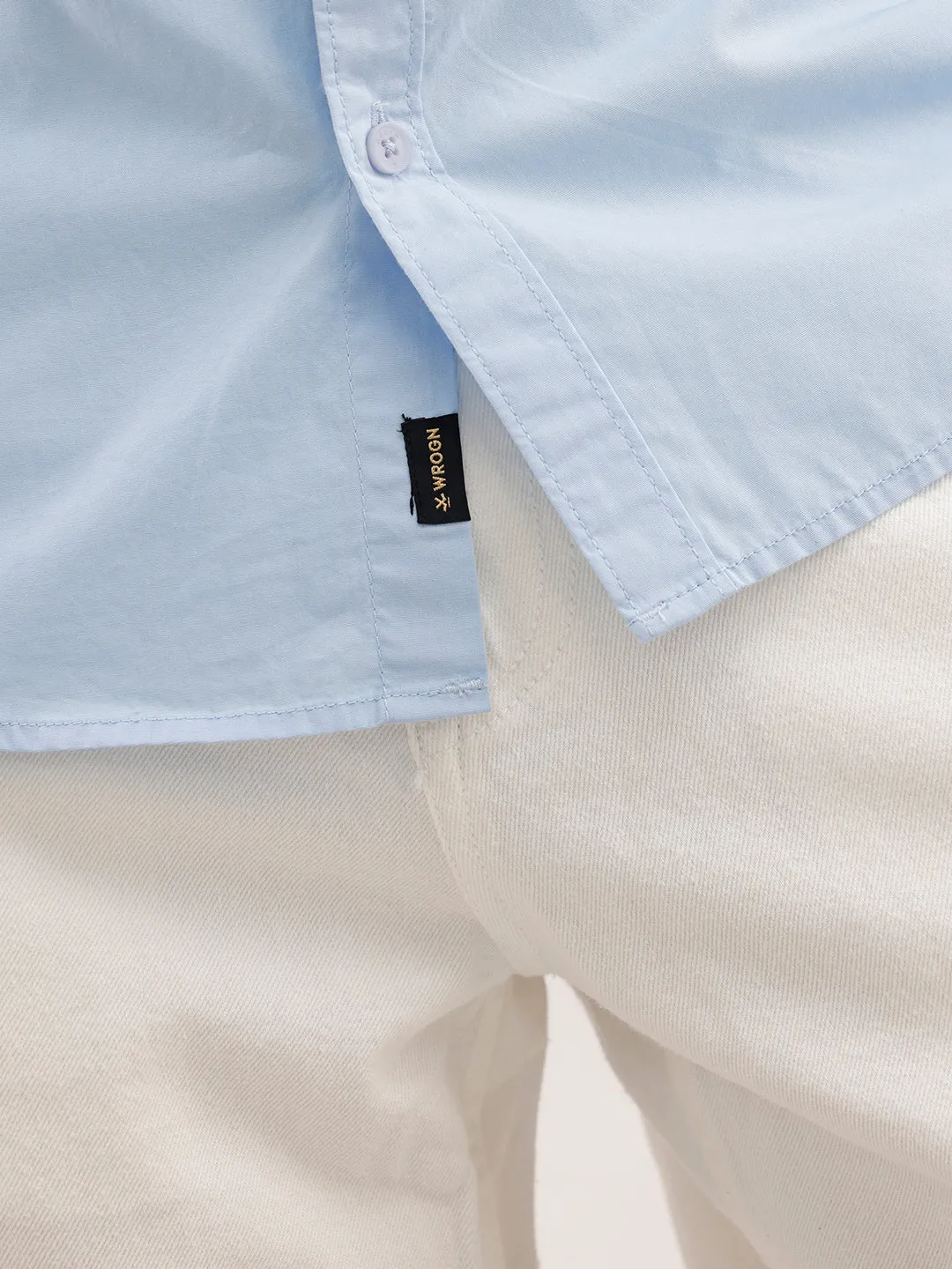Solid Slim Fit Shirt | Light Blue sold by Wrogn product image thumbnail 5