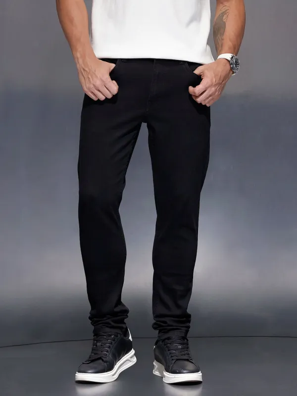 Men's stretch skinny jeans | Black made by Wrogn