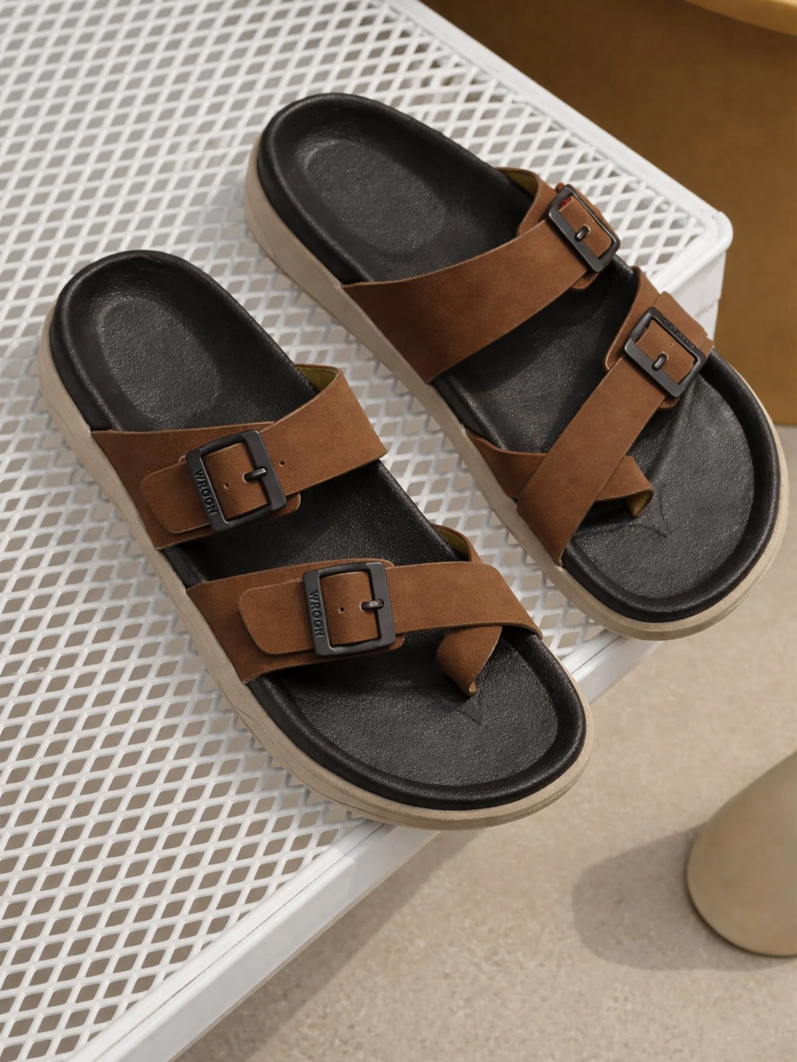 Open footwear| Mocha Stride | Sandals sold by Wrogn