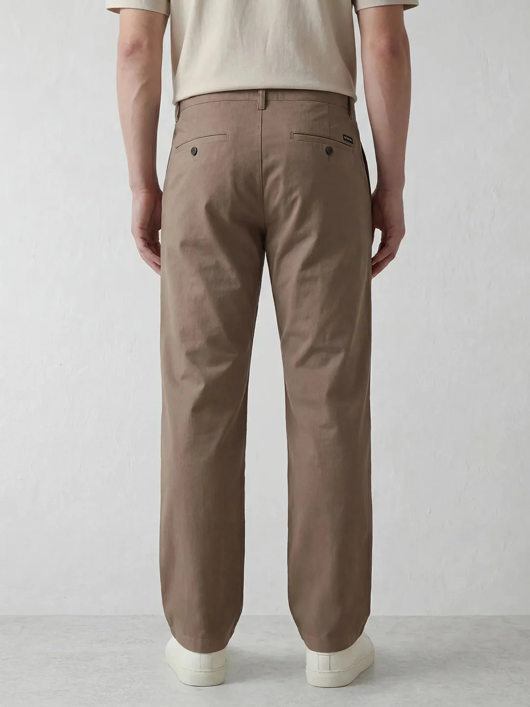Classic Straight Fit Trousers | Brown sold by Wrogn product image thumbnail 3