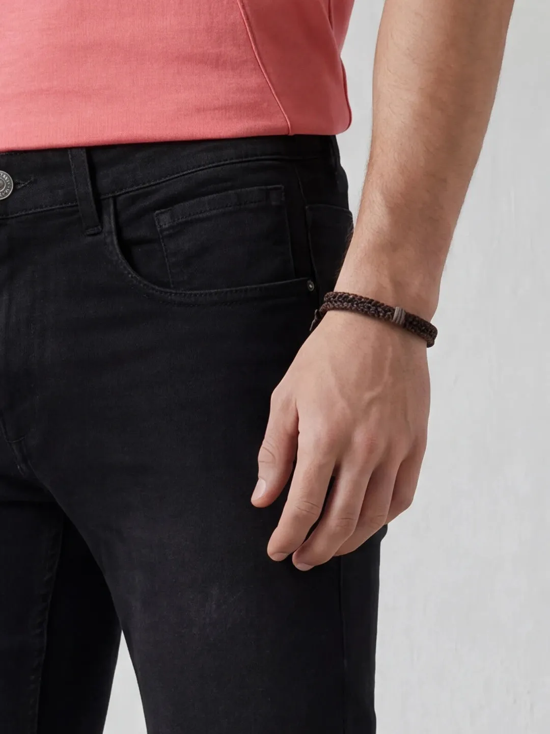 Solid Slim Fit Denim Jeans | Black sold by Wrogn product image thumbnail 5