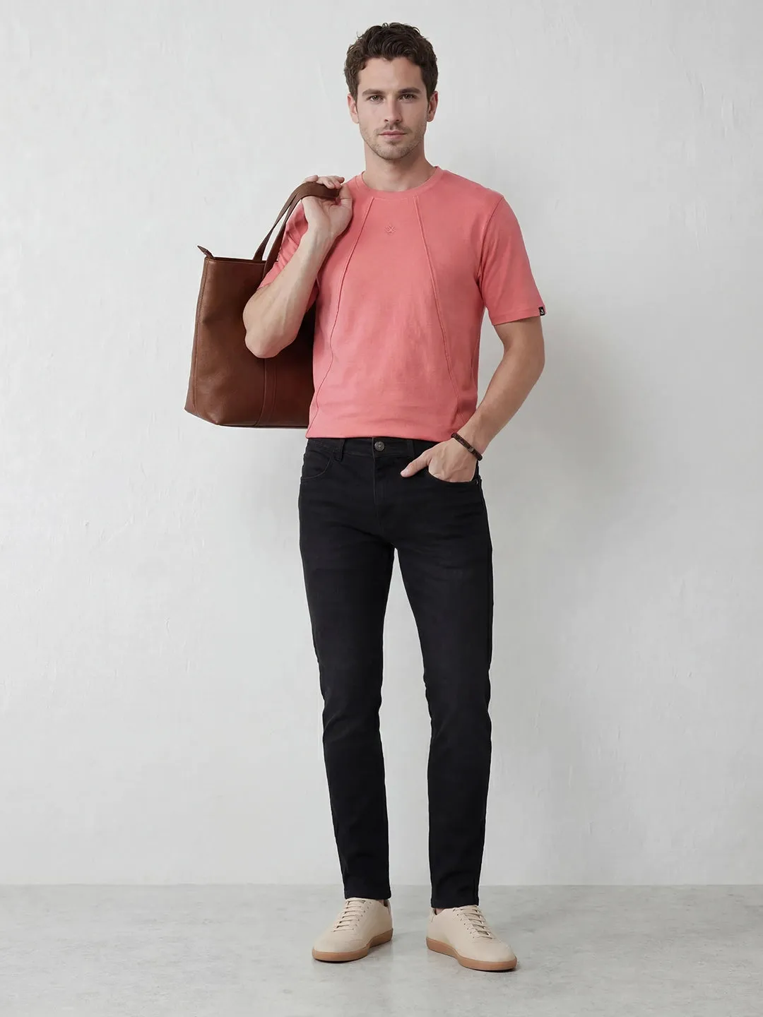 Solid Slim Fit Denim Jeans | Black sold by Wrogn product image thumbnail 2