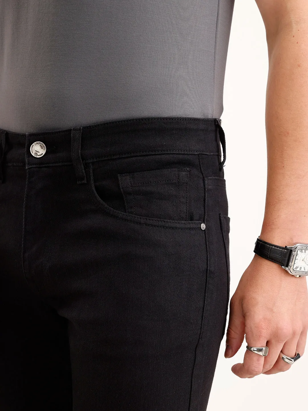 Slim Fit Denim Jeans | Black sold by Wrogn product image thumbnail 5