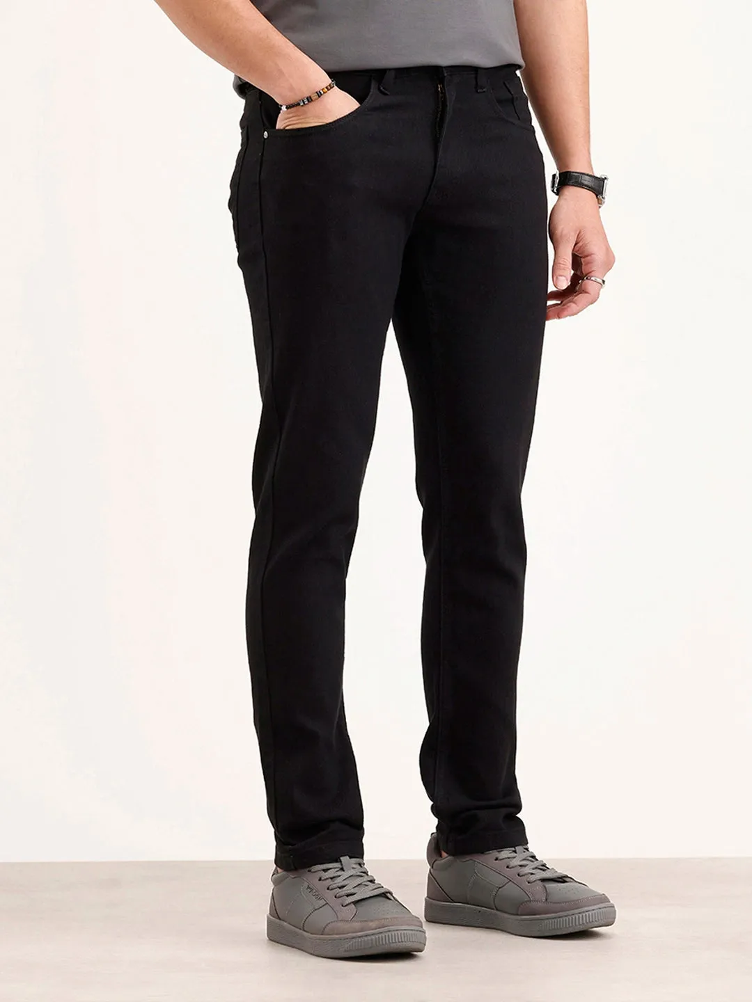 Slim Fit Denim Jeans | Black sold by Wrogn product image thumbnail 4