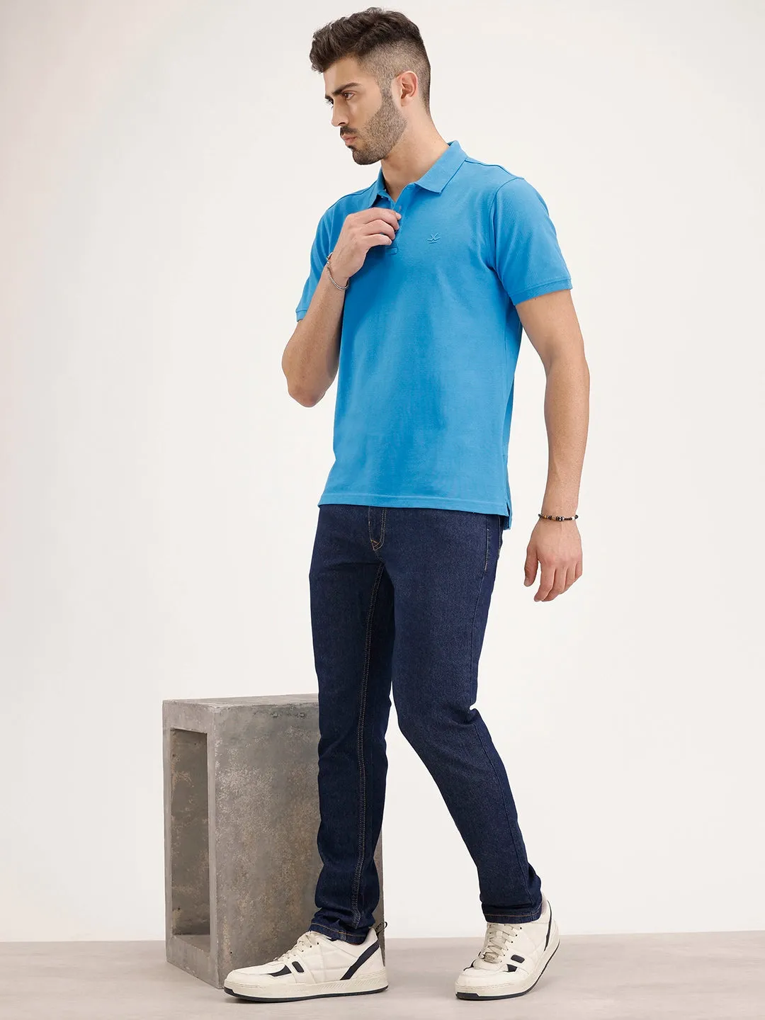 Skinny Fit Denim Jeans | Dark Blue sold by Wrogn product image thumbnail 2