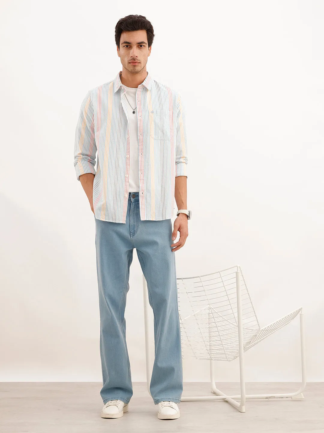Classic Regular Fit Full Sleeve Shirt | Blue sold by Wrogn product image thumbnail 2