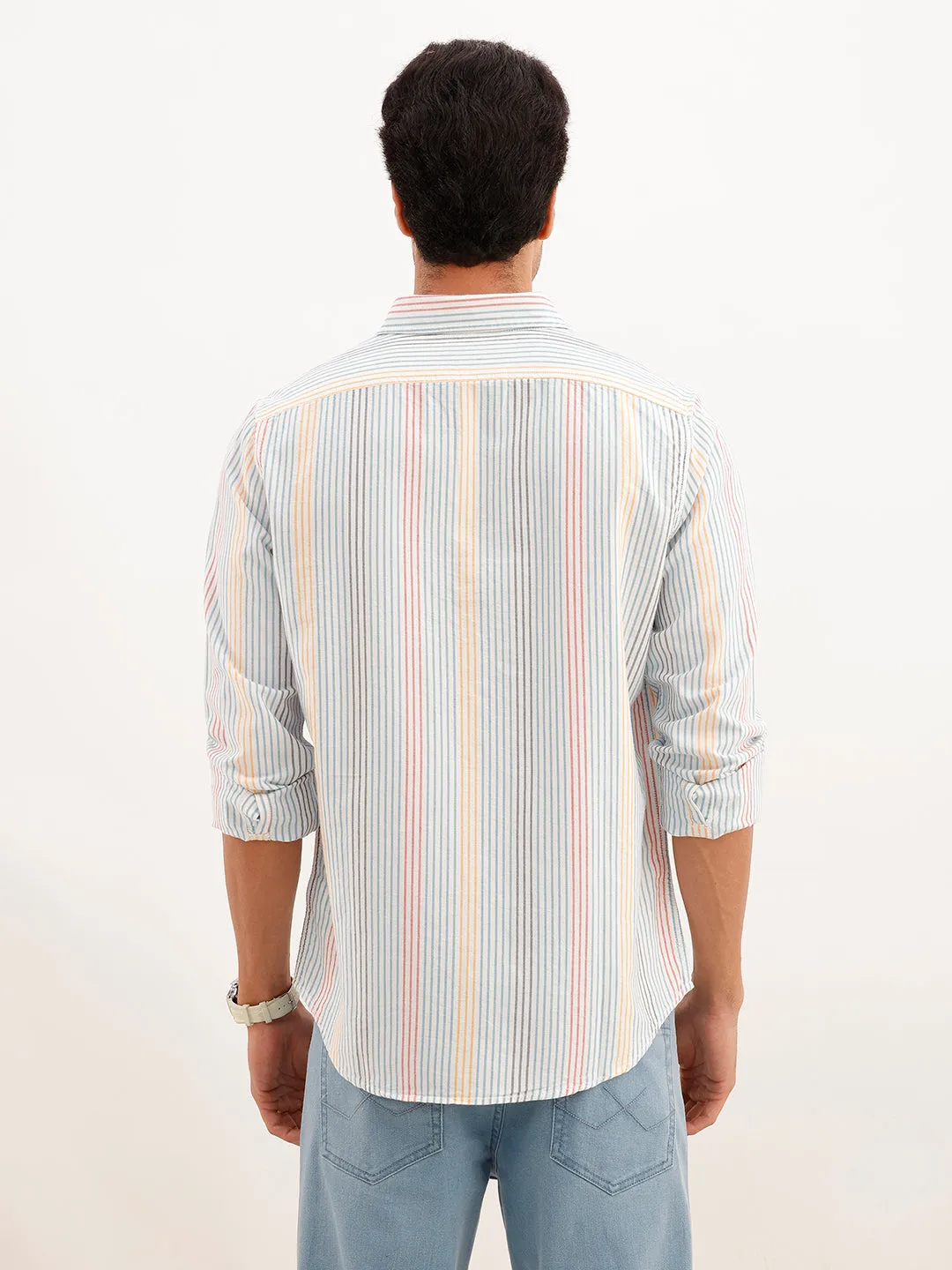Classic Regular Fit Full Sleeve Shirt | Blue sold by Wrogn product image thumbnail 3