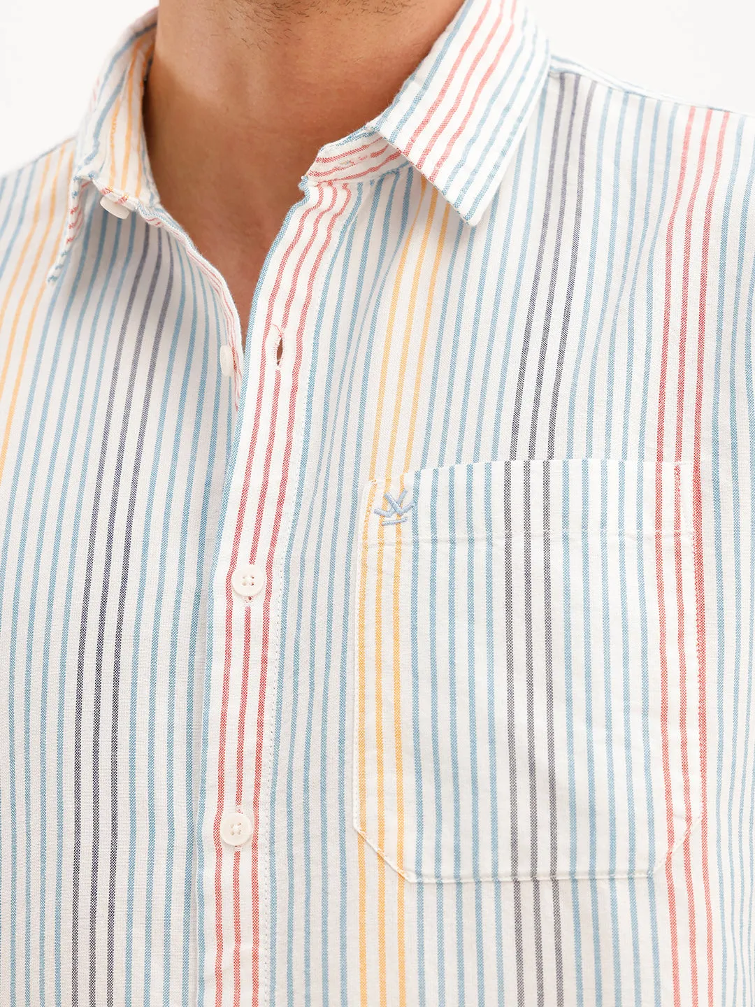 Classic Regular Fit Full Sleeve Shirt | Blue sold by Wrogn product image thumbnail 5