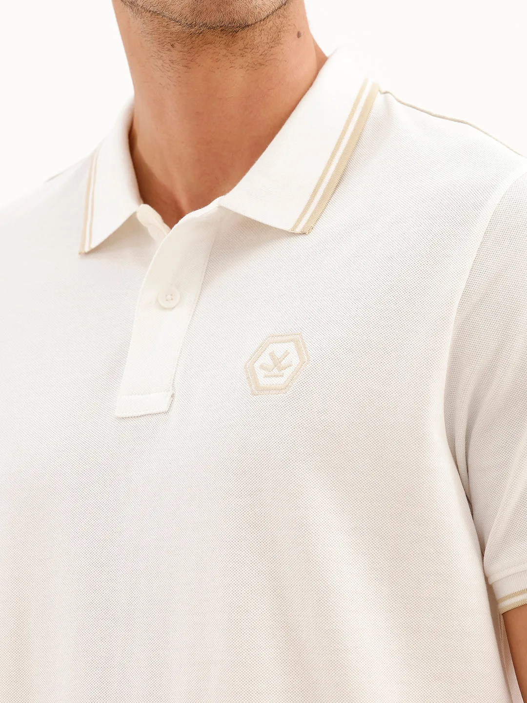 Classic Tipping Collar Polo T-Shirt | White sold by Wrogn product image thumbnail 5