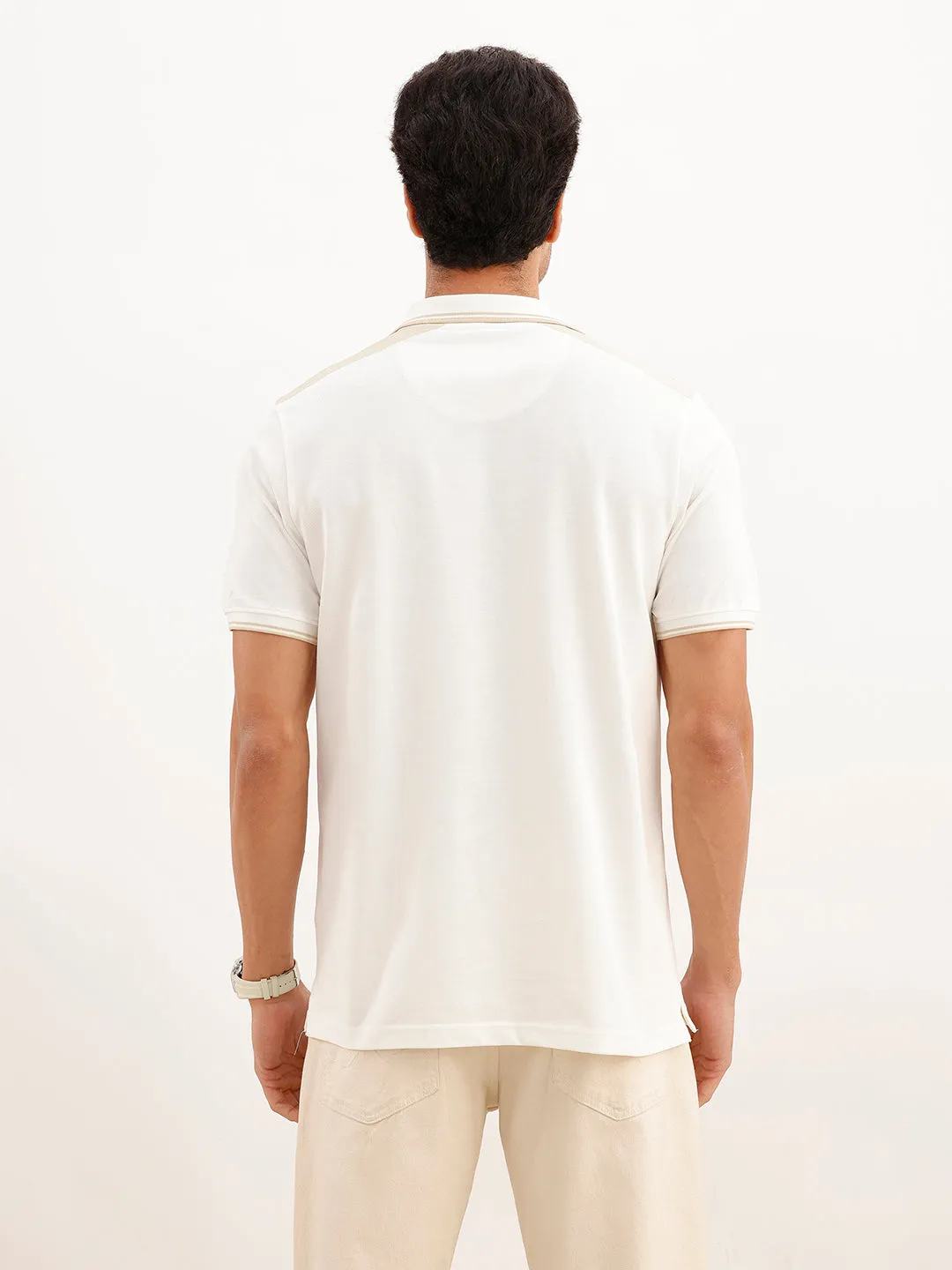 Classic Tipping Collar Polo T-Shirt | White sold by Wrogn product image thumbnail 3