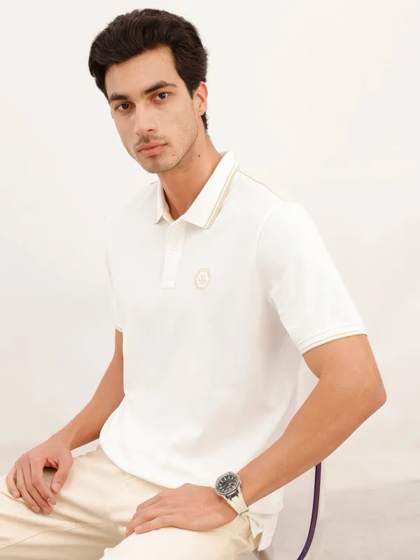 Classic Tipping Collar Polo T-Shirt | White made by Wrogn