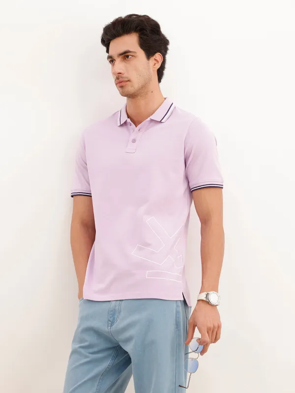 Regular Fit Tipping Collar Polo T-Shirt | Purple made by Wrogn