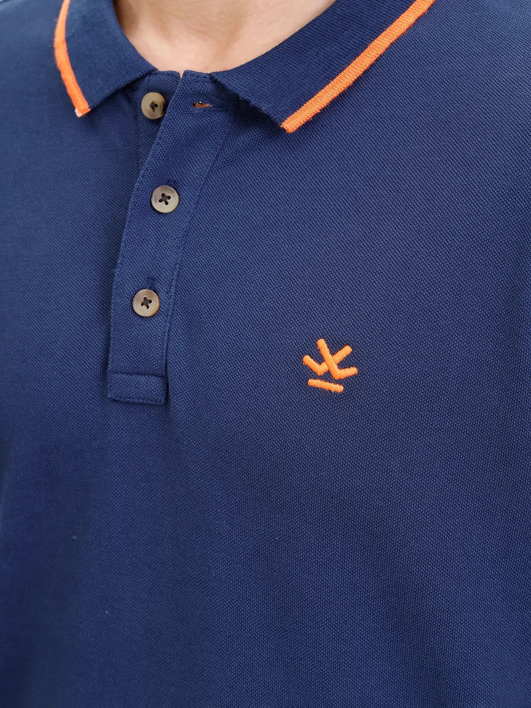 Contrast Collar Tipping Polo T-Shirt | Navy Blue sold by Wrogn product image thumbnail 4