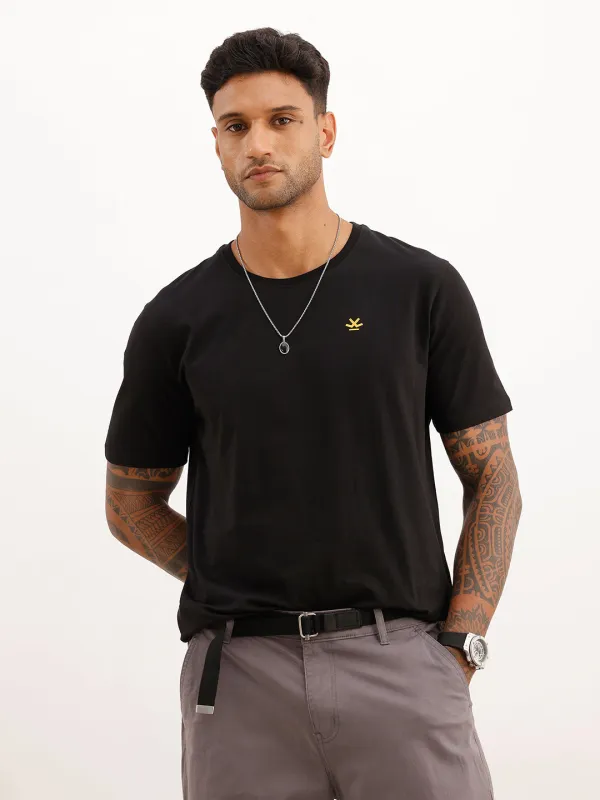 Solid Slim T-Shirt | Black made by Wrogn
