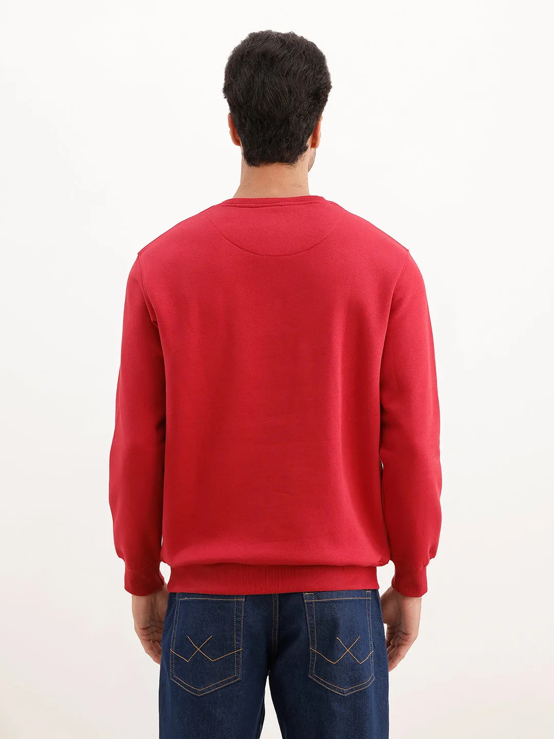 Comfort Fit Placement Printed Sweatshirt | Red sold by Wrogn product image thumbnail 3