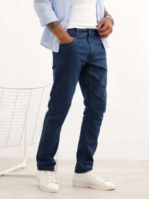 Solid Slim Fit Denim Jeans | Light Blue made by Wrogn