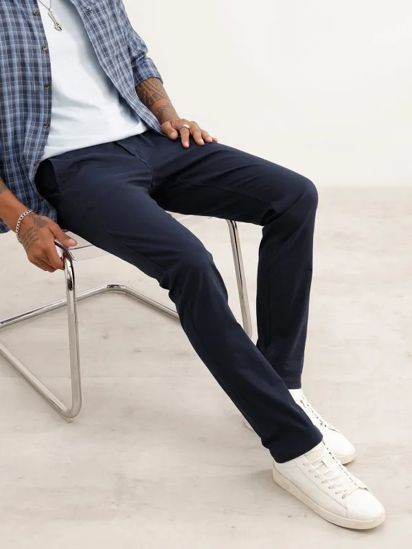 Slim Fit Solid Trouser | Navy Blue made by Wrogn